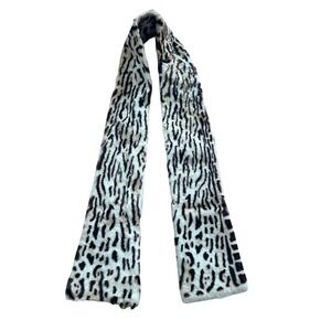 Vintage Leopard Print Faux Fur Scarf Animal Print Plush Winter Wrap 48 Inch